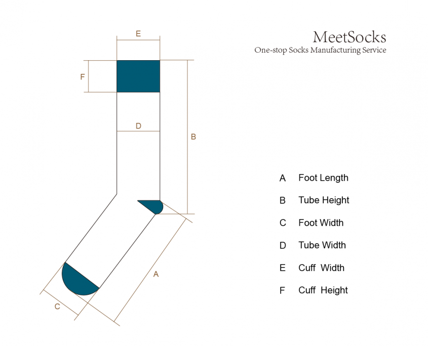 Sock size reference illustration