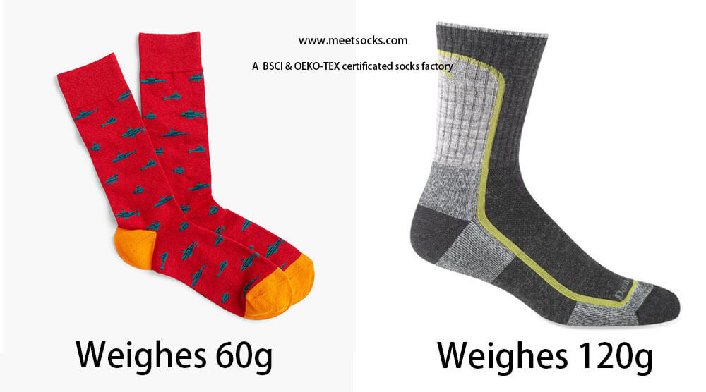 the weight of a pair of socks