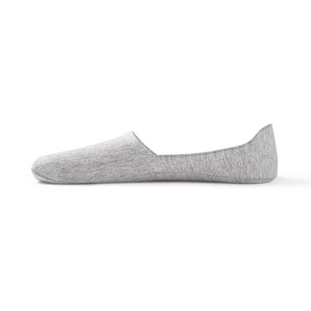 Anti-slip boat sock custom no-show socks men-grey-side-view