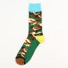 Camouflage private label knee-high socks-light blue