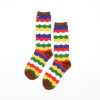 Carton fancy custom knee-high socks unisex-color stripes