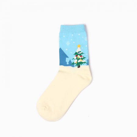 Christmas premium-quality custom crew socks girls-Christmas tree