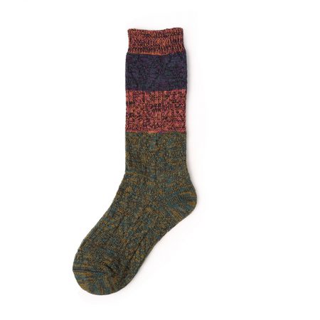 Custom knee-high socks women thick yarn knitted-red green