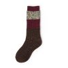 Custom knee-high socks women thick yarn knitted-stitching red brown