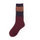 Custom knee-high socks women thick yarn knitted-stitching-yellow-red