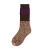 Custom knee-high socks women thick yarn knitted-yellow brown