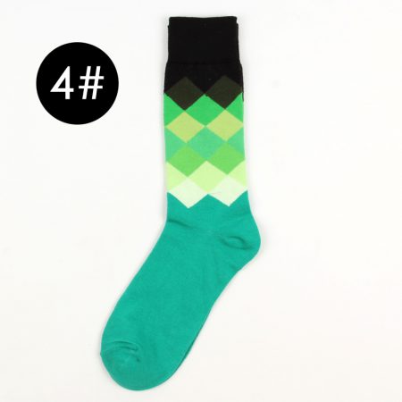 England style color blocks custom dress socks-green-black