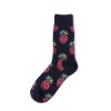 Fruits private label knee-high socks for women or girls pineapple-black