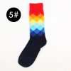 Gradient color england style private label knee-high socks-black red