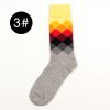 Gradient color england style private label knee-high socks-orange grey
