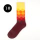 Gradient color england style private label knee-high socks orange red wine