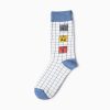 High-School custom dress socks carton elements-blue grids