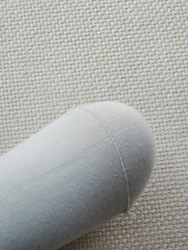 Automatic Seamless Toe seaming. Sock toe inside out view. 