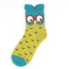 Owl series custom design crew socks cuteOwl series custom design crew socks cute-green