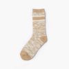 Private label custom dress socks thick yarn-straw color