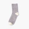 Private label dress socks stripe socks thick yarn girl-light grey