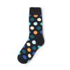 Private label knee-high socks unisex colorful dots-colorful dots in black background
