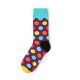 Private label knee-high socks unisex colorful dots in brown canvas