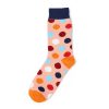 Private label knee-high socks unisex colorful dots in pink background