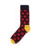 Private label knee-high socks unisex colorful dots-red dots in black ground