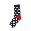 Private label knee-high socks unisex colorful dots-white dots in black background