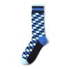 Stair blocks england style custom knee-high socks men-blue