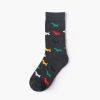 Stripe terry socks private label knee-high basketball socks-moustache