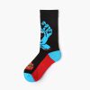 Stripe terry socks private label knee-high basketball socks-reinforced red