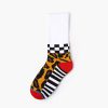 Stripe terry socks private label knee-high basketball socks-reinforced white
