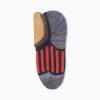Thick yarn stripe private label no-show socks-red line