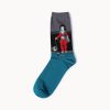 beloved oil-painting custom dress socks men-girl playing with bird