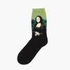 beloved oil-painting custom dress socks men-mona-lisa-green