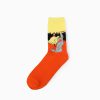 beloved oil-painting custom dress socks men-organge