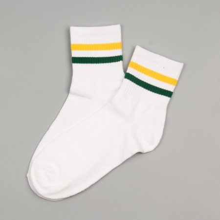 campus style custom crew socks unisex-yellow green