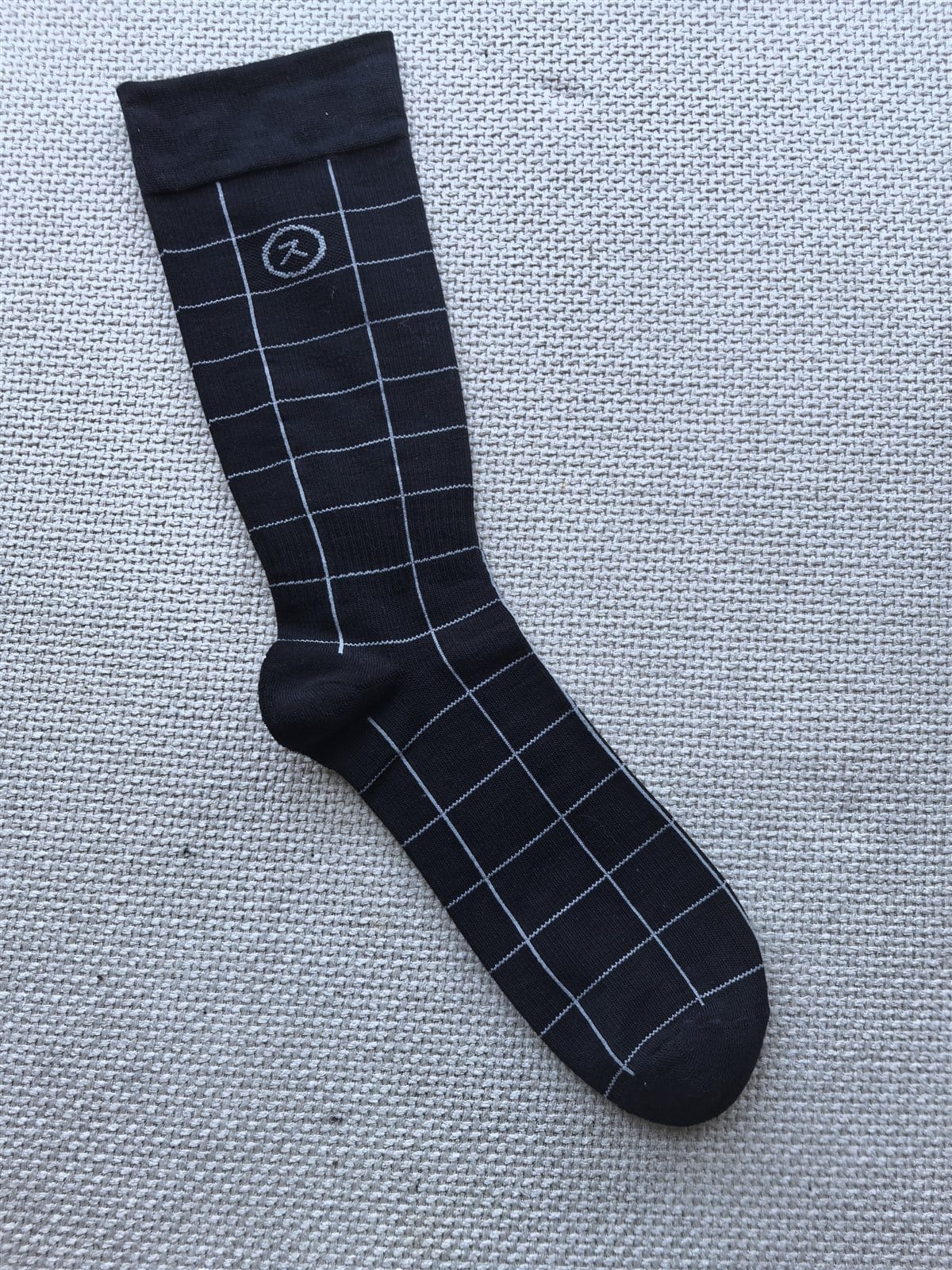 Classic business striped crew socks with graduated compression for comfortable daily wear