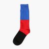 color blocks custom knee-high socks unisex-blue red