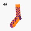 colorful cube custom dress socks men-orange