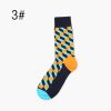 colorful cube custom dress socks men-orange green