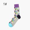 colorful cube custom dress socks men-purple blue