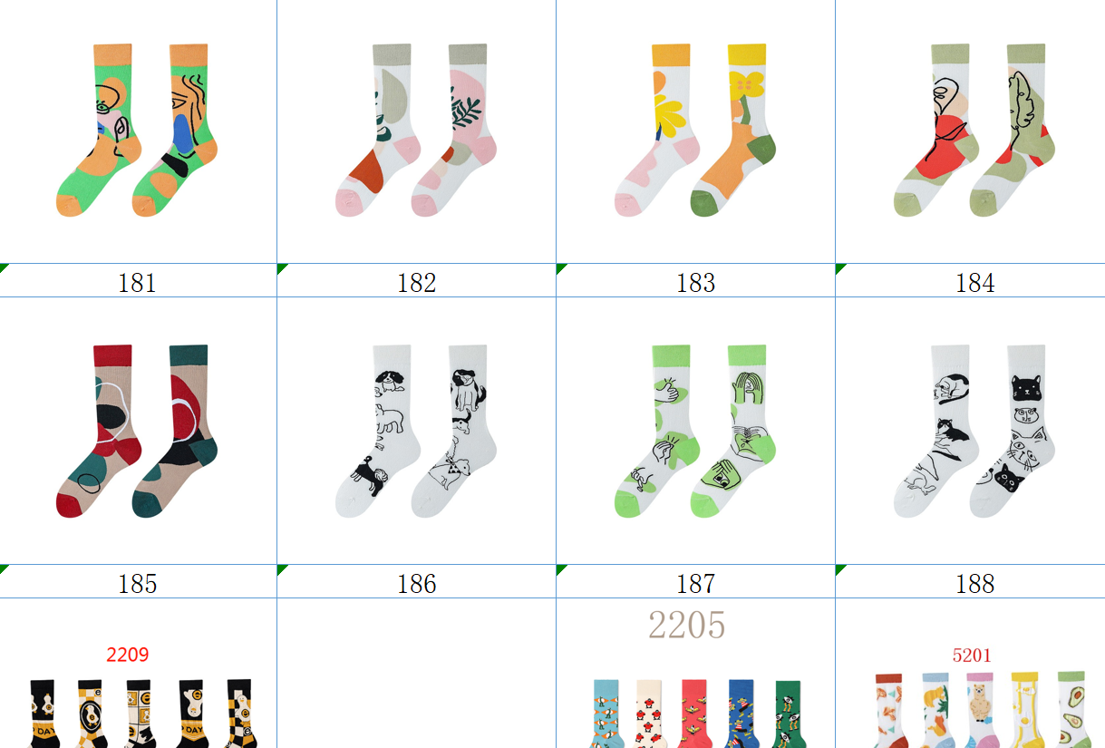 colorful socks collection 4 in stock