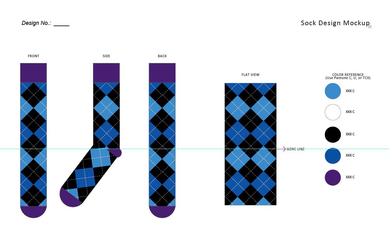 Custom sock mockup template