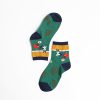 illustration home private label crew socks-camping cat