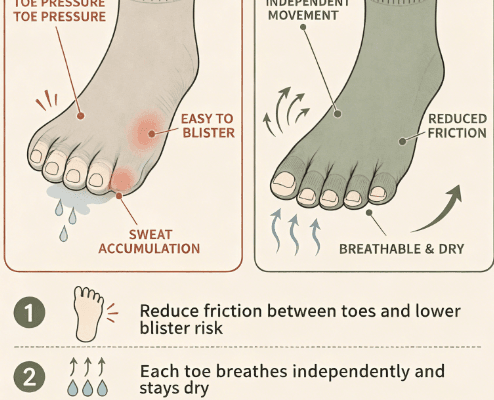 5 toe socks vs. normal socks