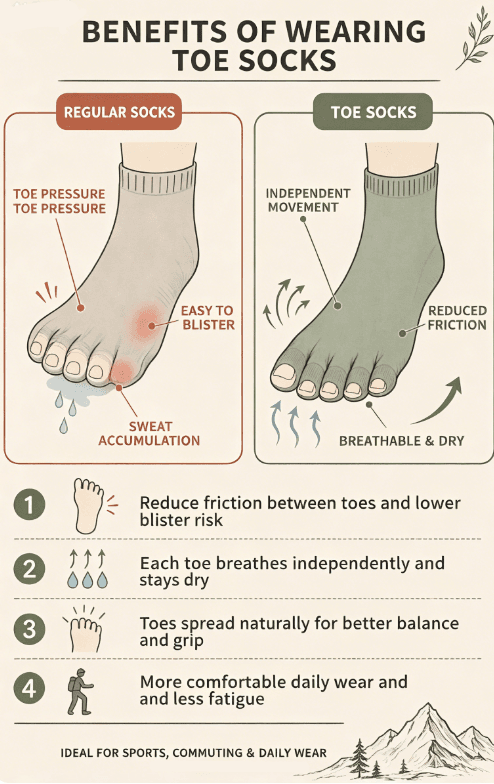 toe socks advantages vs. regular socks