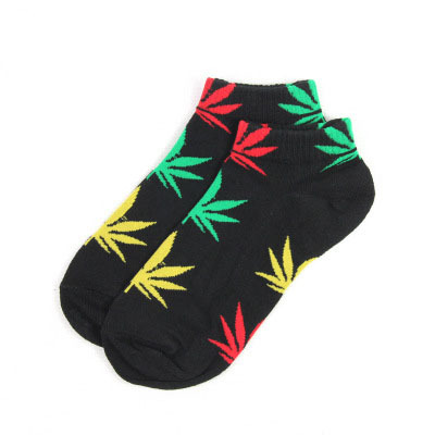 maple leaf wholesale ankle socks-black