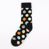 round blocks custom dress socks unisex-black