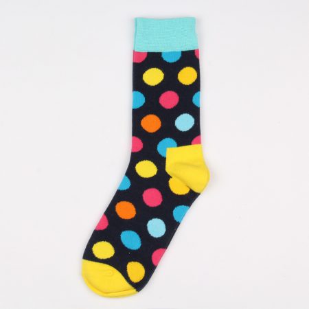 round blocks custom dress socks unisex-black blue