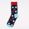 round blocks custom dress socks unisex-black red