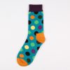 round blocks custom dress socks unisex-blue green