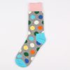round blocks custom dress socks unisex-grey pink